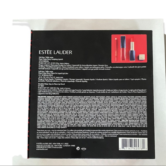 Estée Lauder Siren Night Ruby Red Lips Gift Set Lip Gloss Lipstick Lip Liner Red - Picture 2 of 8